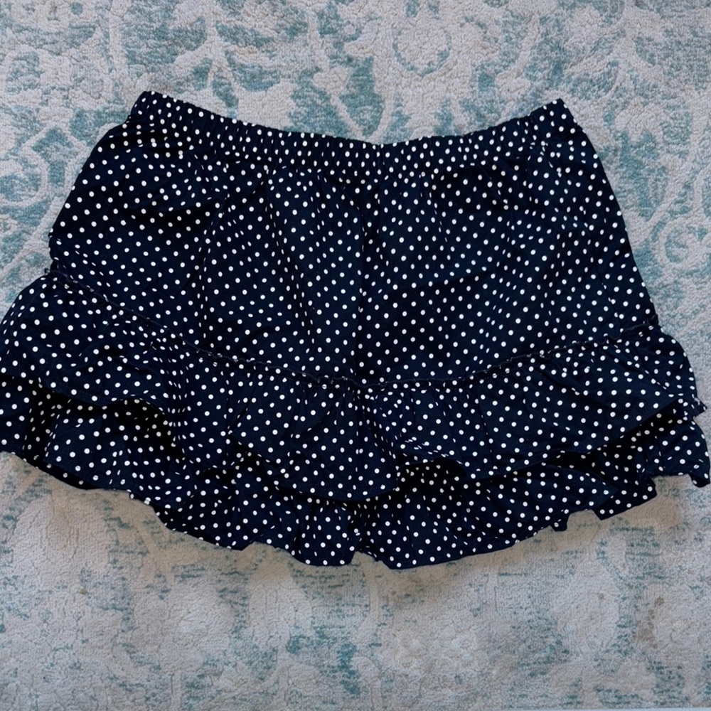 Brandy Melville Navy Blue Polka Dot mini Skirt